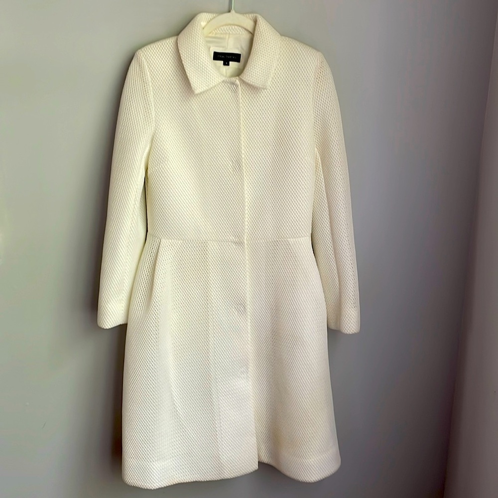 Pink Tartan Off-White Dress Coat Size 8